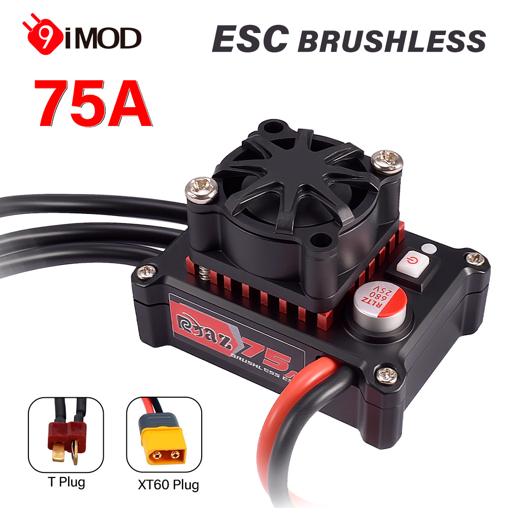 9IMOD 75A ESC sans balais 2-3S 6V/2A pour moteur 540/3650/3660/3674 pour voiture RC 1/8 1/10 Arrma Traxxas Hsp Tamiya Axial Scx10 D90 Hpi
