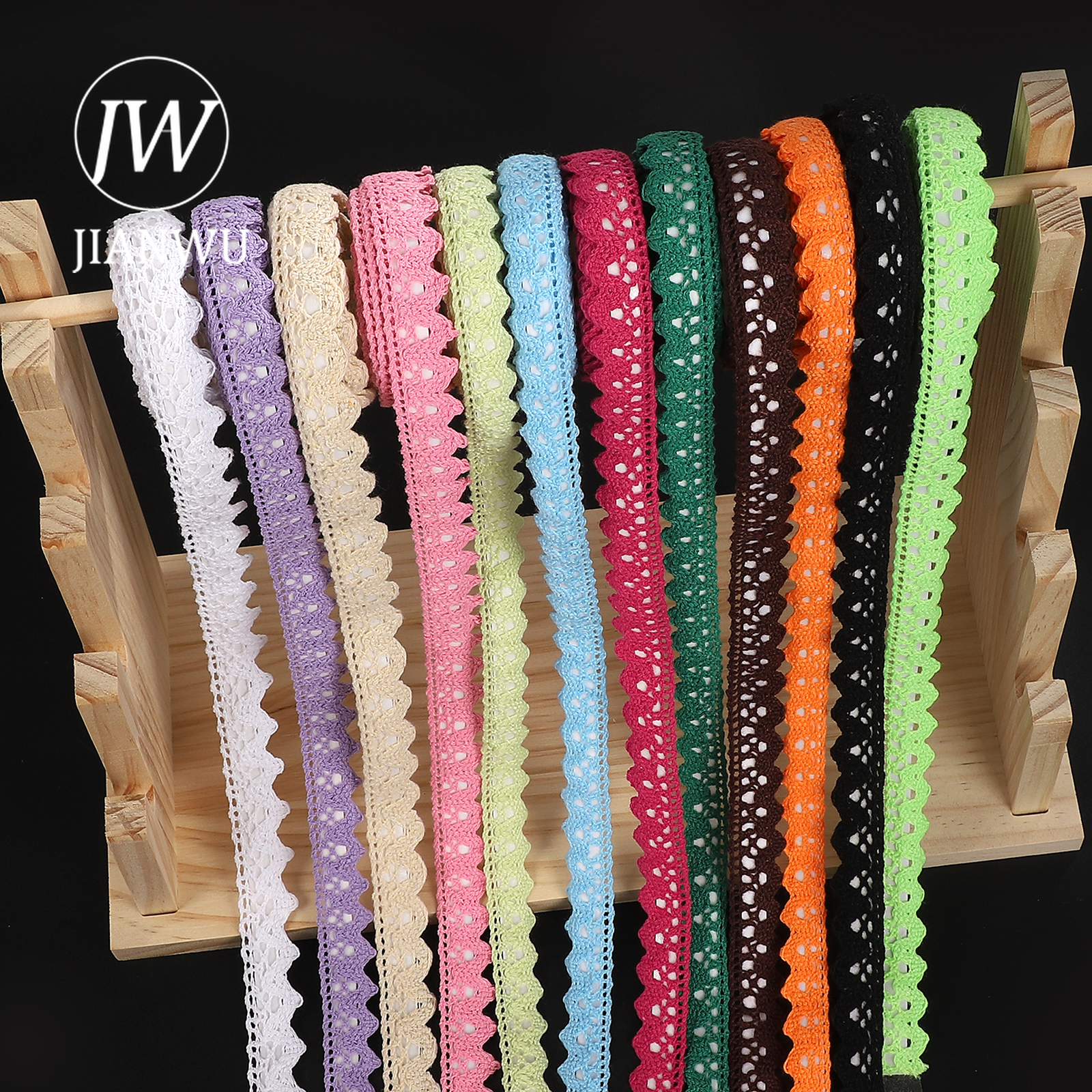 JIANWU 17mm*180cm Vintage Fabric Single-sided Lace Landscape Material Collage Tape Creative DIY Journal Scrapbook Stationery