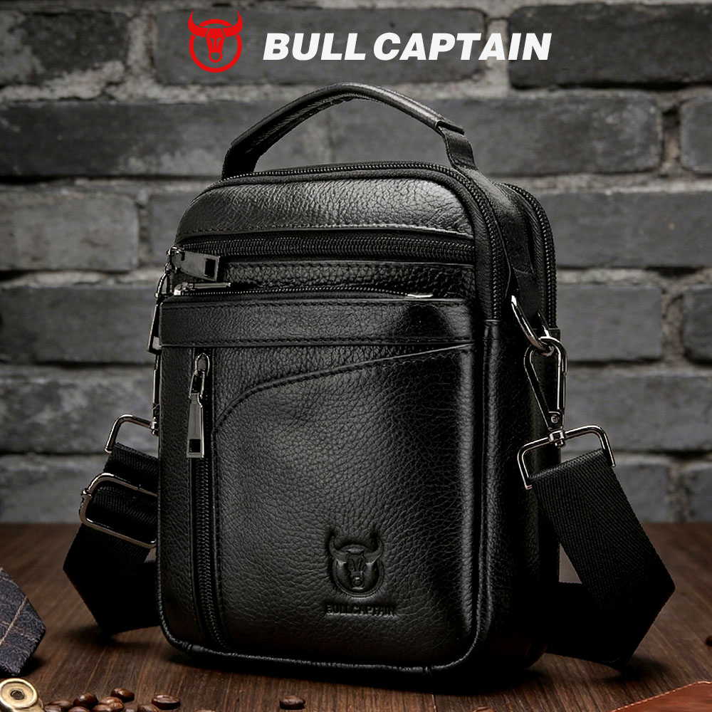 Bullcaptain Nieuwe Mannen Tas Echt Lederen Man Merk Crossbody Schoudertas Kleine Zakelijke Tassen Mannelijke Messenger Lederen Tassen