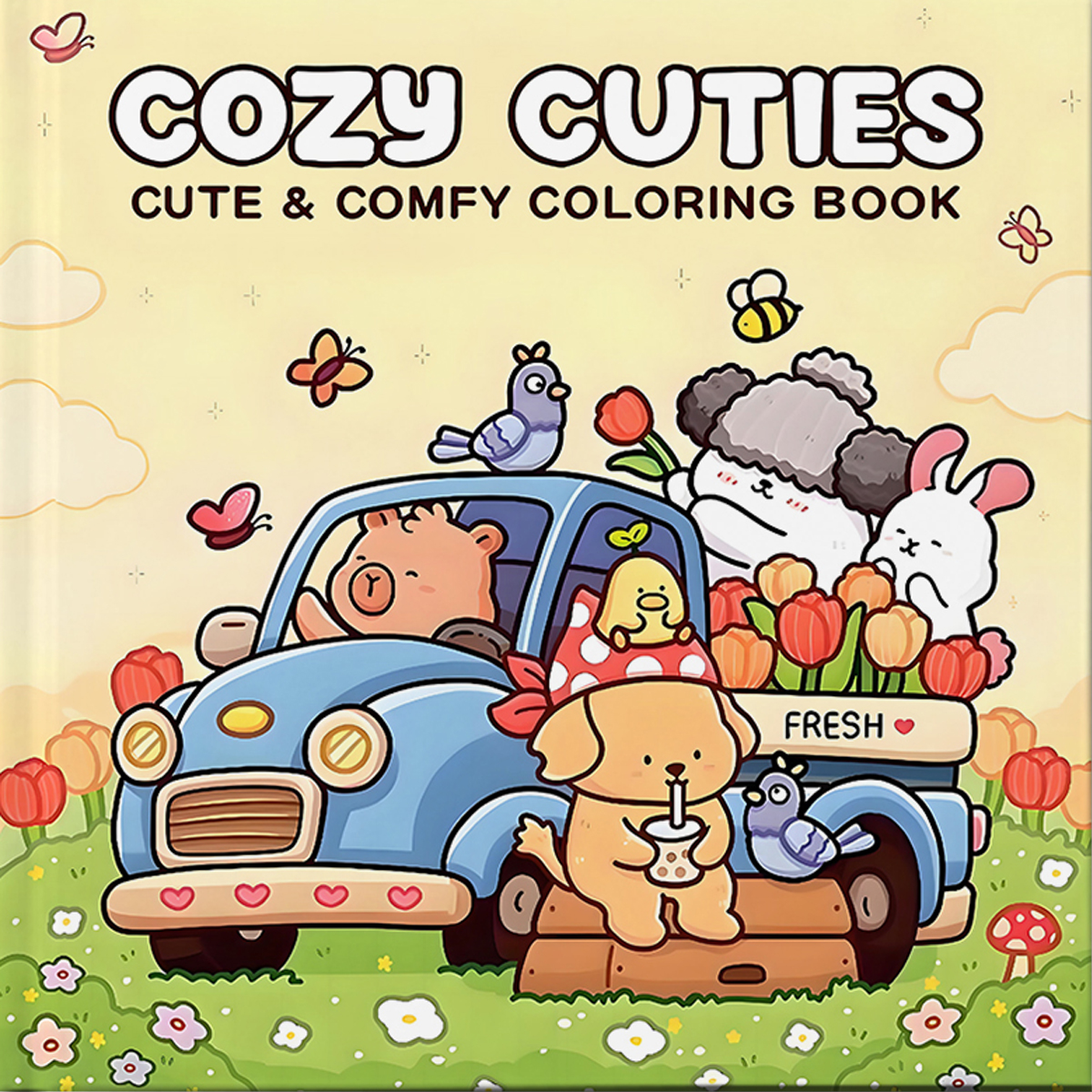 Cozy Cuties Comfy Coloring Book for Adults Teens Kids Perfect Gift Halloween Party Birthday Drawing Art Therapy Stress Relief