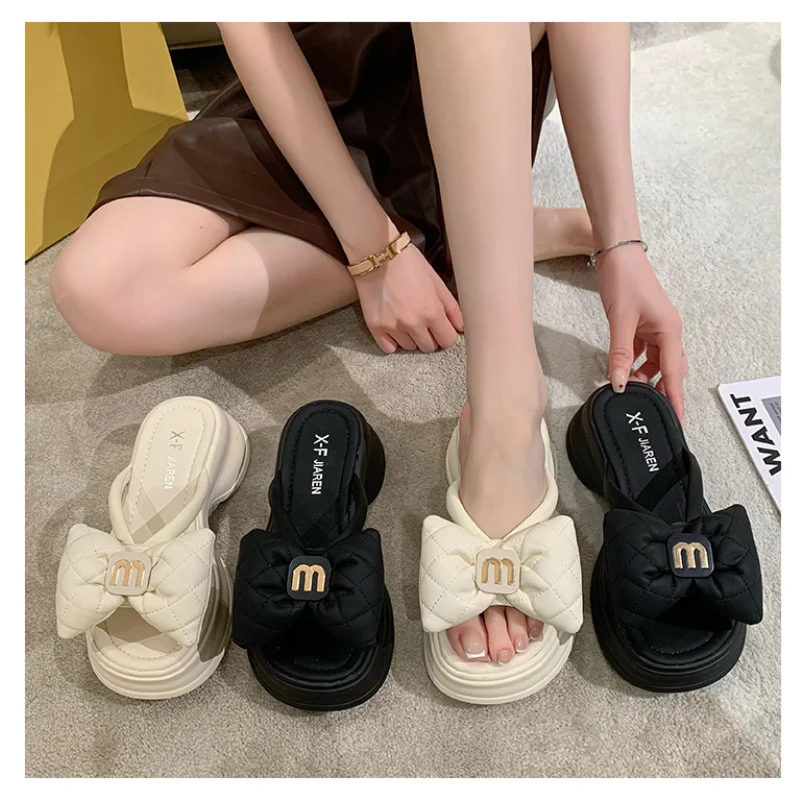 2024 verão nova moda feminina sapatos chinelos plataforma confortável sapato de salto alto lazer flor ao ar livre praia chinelo feminino