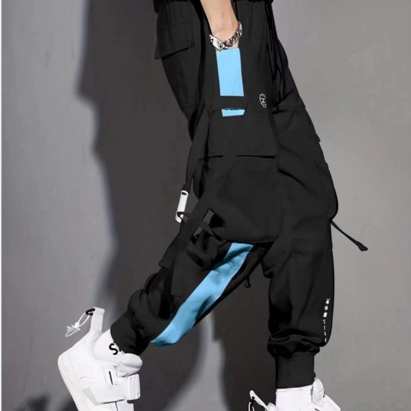 Nieuwe herenbroeken, trendy loszittende studentenbroeken voor heren in Koreaanse stijl met negen punten, chique casual werkkledingbroeken, trendy merk enkel b