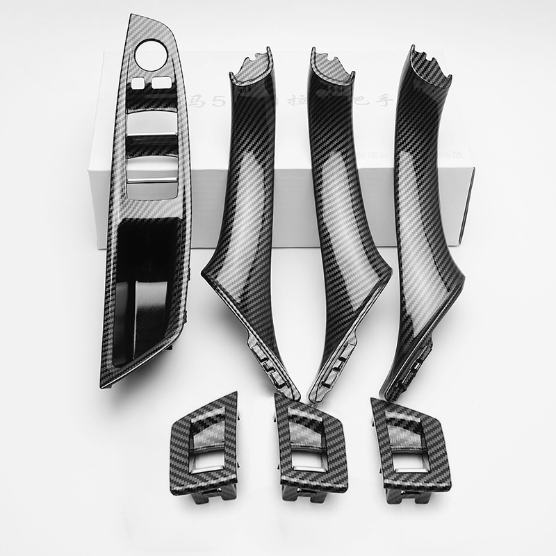 Handle Pintu Interior Mobil RHD LHD, Panel Pintu Dalam, Trim Interior, Cover Tarik untuk BMW Seri 5 F10 F11 520i 523i 525i 528i 535i