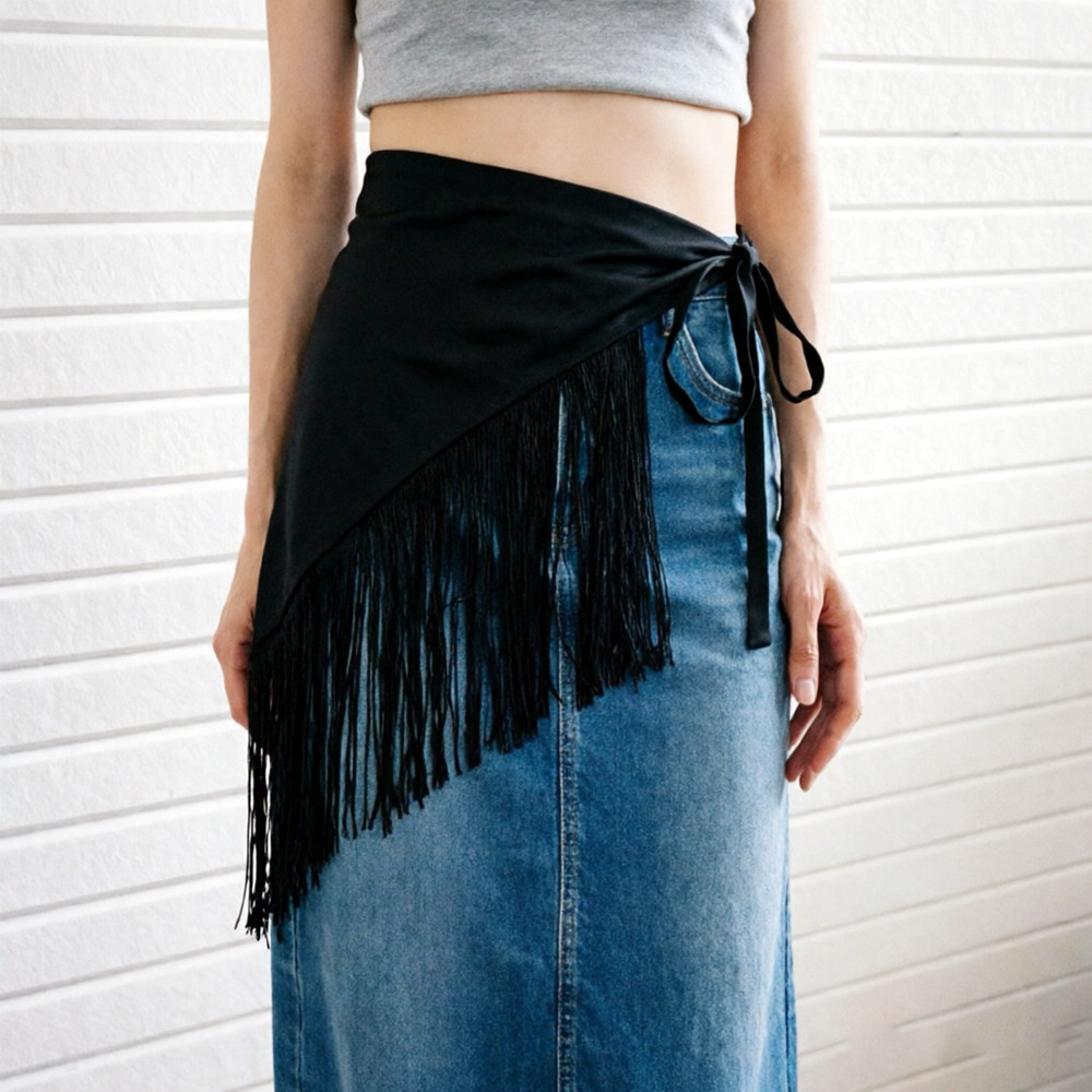 Retro Tassel Triangle Waistband Women Wide Waist Belt Embroidered Printed Corset Belt Shirt Dress Belt Coat Decor Accessories
