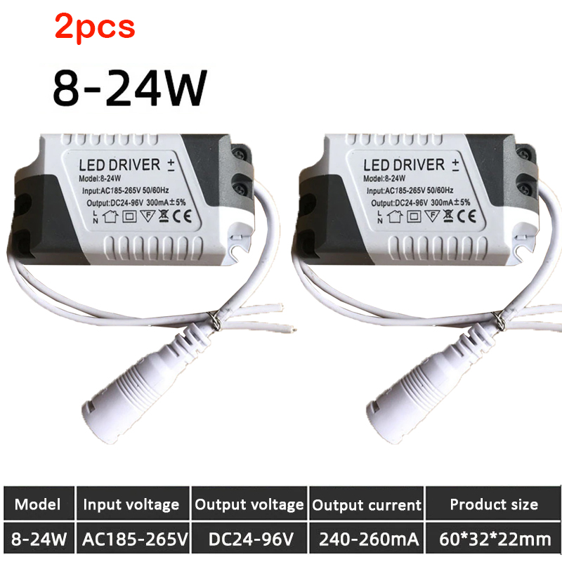 Controlador LED AC 110V 220V a DC 12V DC 24V 8-18W 8-24W transformador de iluminación lámpara de techo tira LED adaptador de fuente de alimentación 280mA