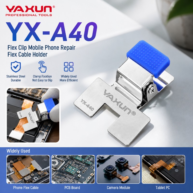 YX-A40 Telefon-PCB-Lötklemme YAXUN Edelstahlhalter mit Silikonauflage für Wartungsarbeiten