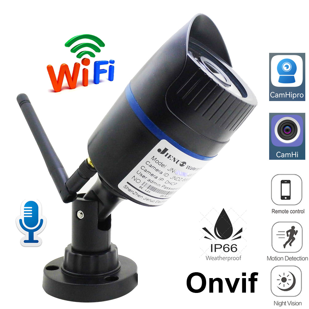 Cámara tipo bala Wifi 1080P IP Cctv seguridad inalámbrica vídeo infrarrojo Audio vigilancia exterior impermeable cámara para el hogar Ipcam Onvif