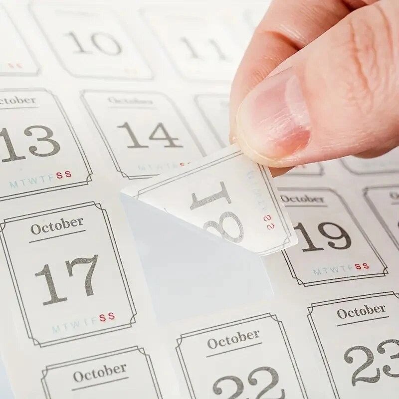 12 unids/pack 365 días calendario pegatinas decorativas Scrapbooking Diy etiqueta diario papelería álbum diario planificador mes número Stic