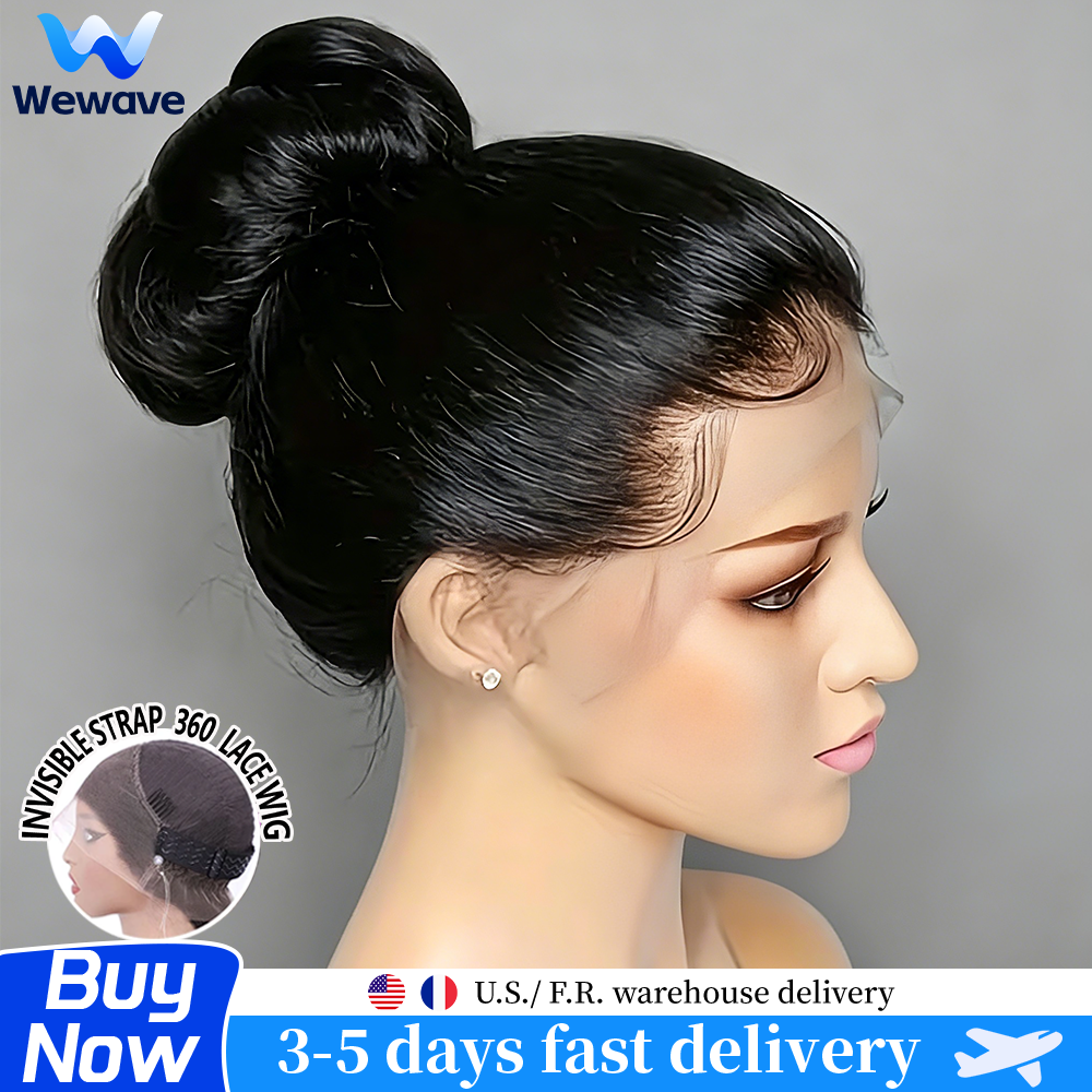 Peruka typu 360 Full HD Lace Wig, niewidoczna, z regulowanym sznurkiem, proste włosy ludzkie, bezklejowa, gotowa do założenia, brazylijska, wstępnie wyskubana, dla kobiet.