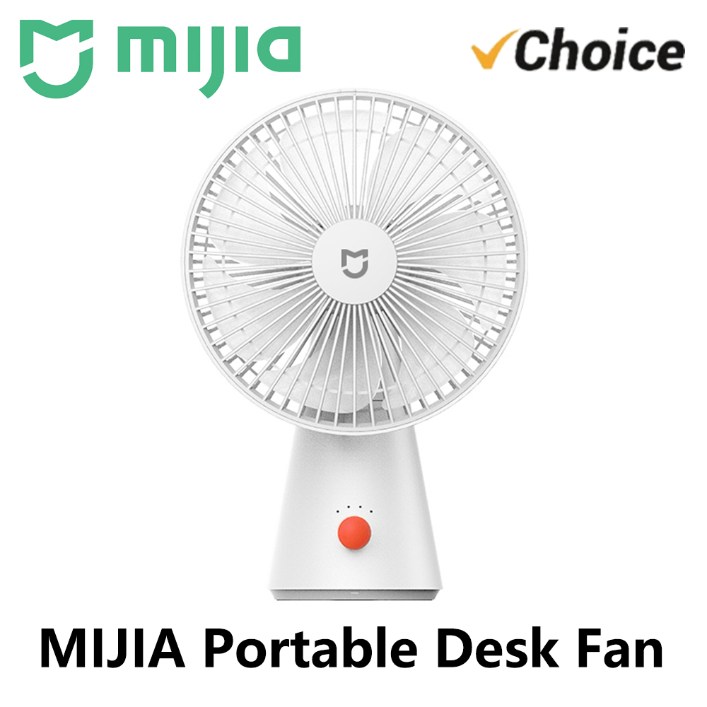 NEW MIJIA พัดลมตั้งโต๊ะแบบพกพา USB ชาร์จไฟได้ พัดลมไฟฟ้าขนาดเล็กแบบพกพา พัดลมระบายความร้อนไร้สาย พัดลมขนาดเล็ก 4 ระดับความเร็ว CN