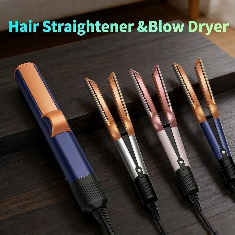 Secador de Cabelo e Prancha 2 em 1 com Íons Negativos para Secagem Rápida e Alisamento, Ferramenta Portátil para Viagem e Uso Doméstico/Salão