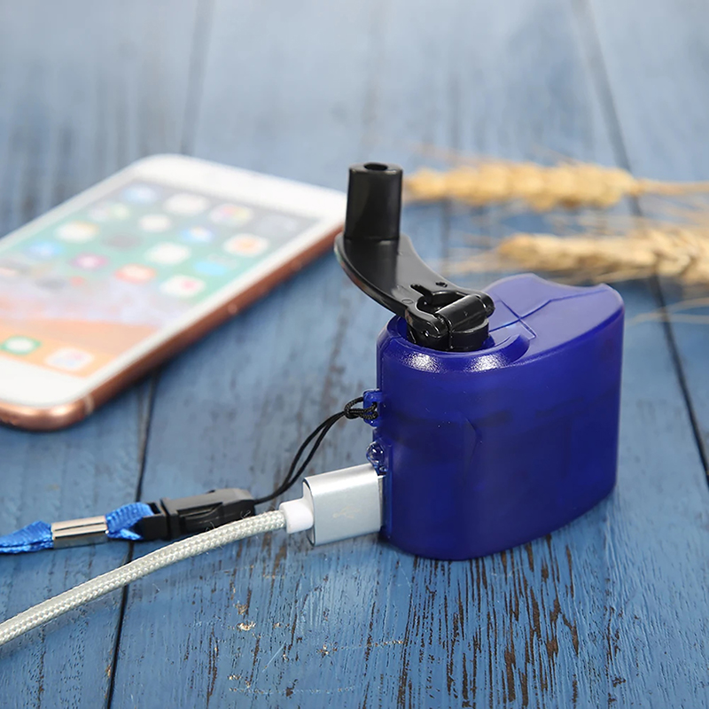 Emergência Mão Crank Power Dynamo Charger, Outdoor Survival Acessórios, 5.5V Travel Charger