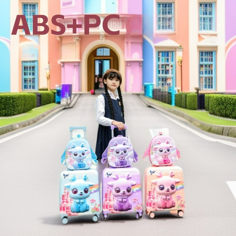 Valise de voyage pour enfant 13+18 pouces avec serrure à combinaison, bagage pour enfants en ABS+PC, valise de voyage multifonctionnelle pour enfant