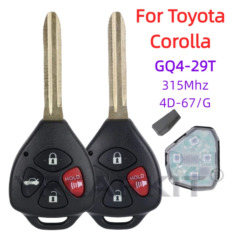 GQ4-29T дистанционный брелок для входа, автомобильный ключ 315 МГц для Toyota Corolla Venza 2010 2011 2012 2013 2014 2015, транспондер 314 МГц 4D 67 G чип