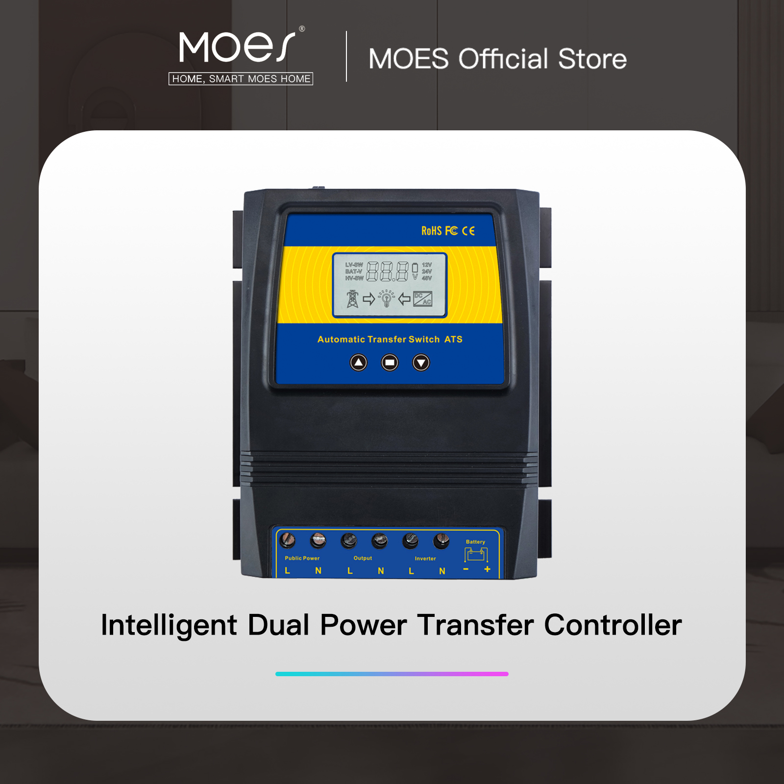 Interruptor de transferência de energia dupla ats automático controlador de carga solar para sistema de vento solar dc 12v 24v 48v ac 110v 220v liga/desliga grid