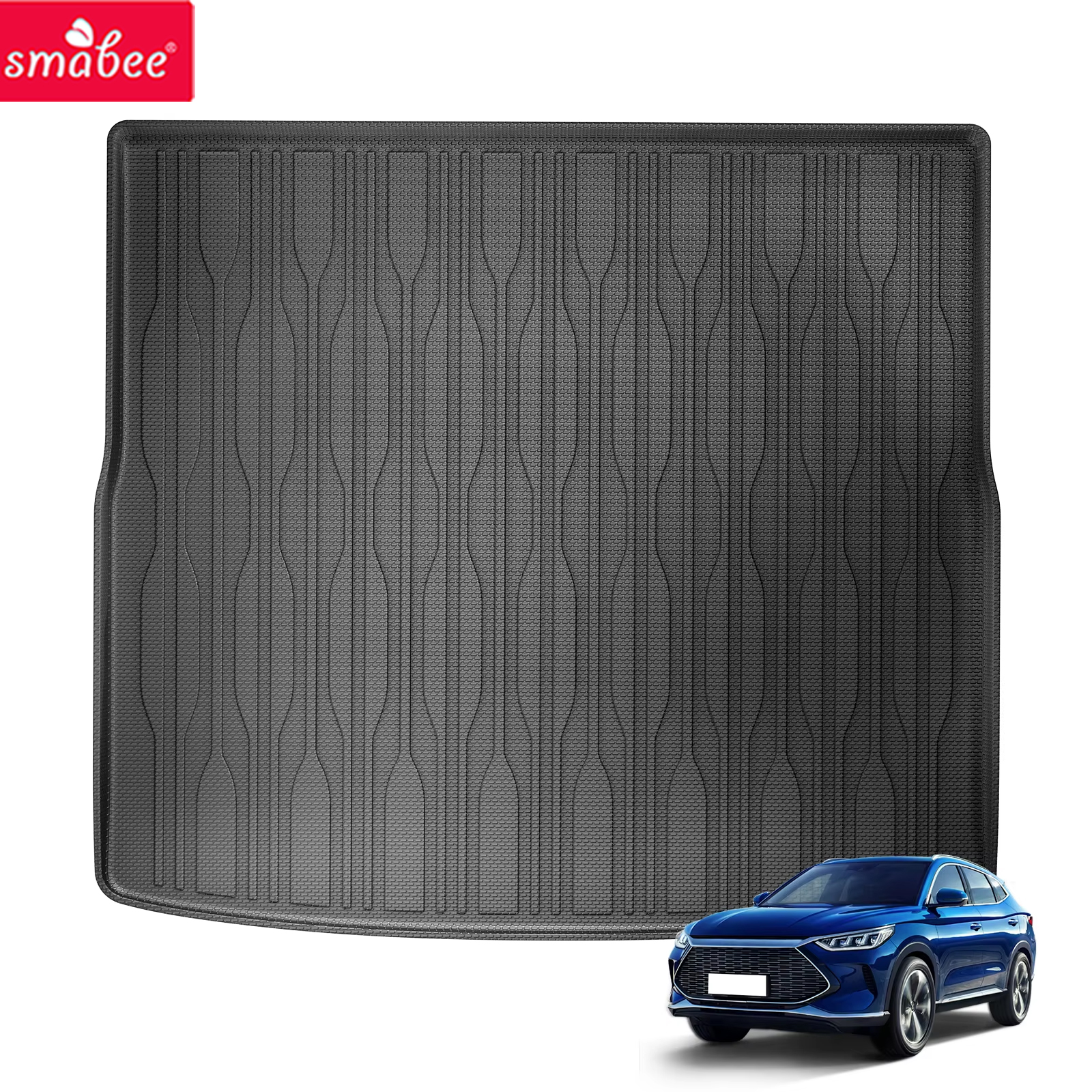Smabee pour BYD Song Plus EV/DMI Sealion 6 pour BYD Seal U 2021-2024 Tapis de coffre de voiture en TPE 3D Accessoires intérieurs Noir