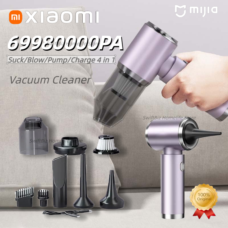 Xiaomi Mijia 69980000 Pa-aspiradora portátil de mano para coche, limpiador de teclado de escritorio para el hogar, accesorios para coche, potente 2025