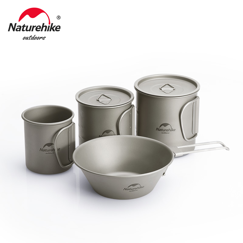 Naturehike – tasse en titane, tasse de Camping, vaisselle touristique, ustensiles de pique-nique, fournitures de cuisine en plein air, ustensiles de cuisine de voyage, Pan Bowel