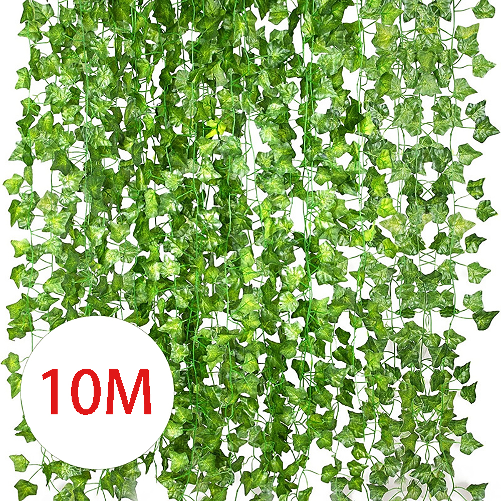 Guirnalda de hojas de hiedra artificiales de 2/4/8/10M, enredaderas colgantes, plantas falsas, decoración de pared verde para exteriores, Festival, jardín, decoración de fiesta en casa