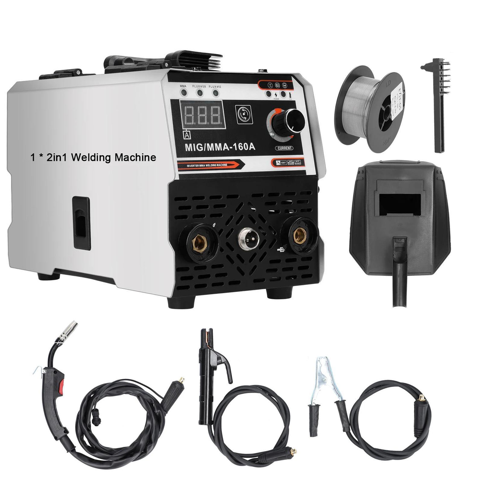 2-in-1 MIG MMA-lasmachine IGBT DC-omkeerlasapparaat Automatische draadaanvoer Contactlassen Niet-gas afschermende booglasser