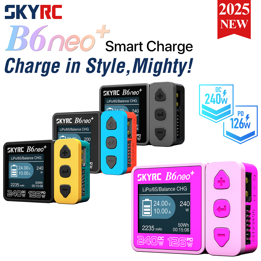 SKYRC B6neo / B6neo + Baterai LiPo Pengisi Daya Keseimbangan Pintar DC 200W PD 80W Input untuk Model RC Mobil Kapal Perahu Pesawat