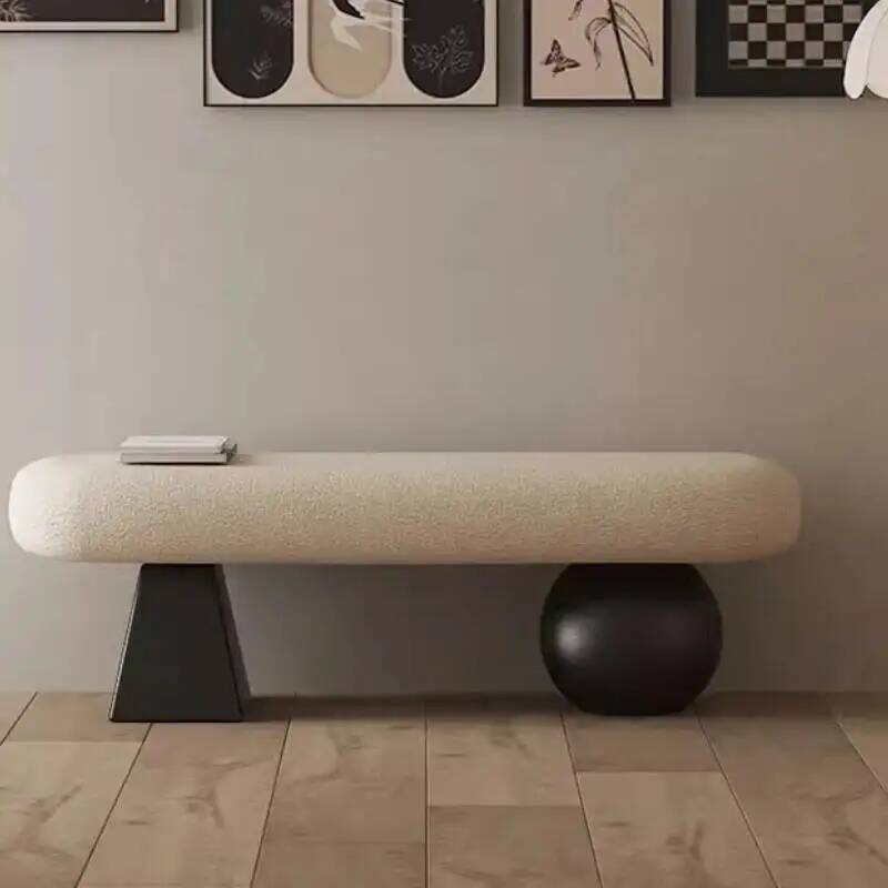 Cama nórdica con extremo de puerta, taburete Simple y sólido, taburetes de madera, taburete de cambio de entrada para zapatos, taburete largo y bajo para sofá