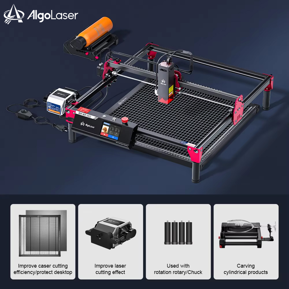 AlgoLaser grawer laserowy DIY MK2 10W 3.5 "kolorowy ekran dotykowy aplikacja sterowanie offline DIY grawer narzędzie do grawerowania metalu/szkła/drewna