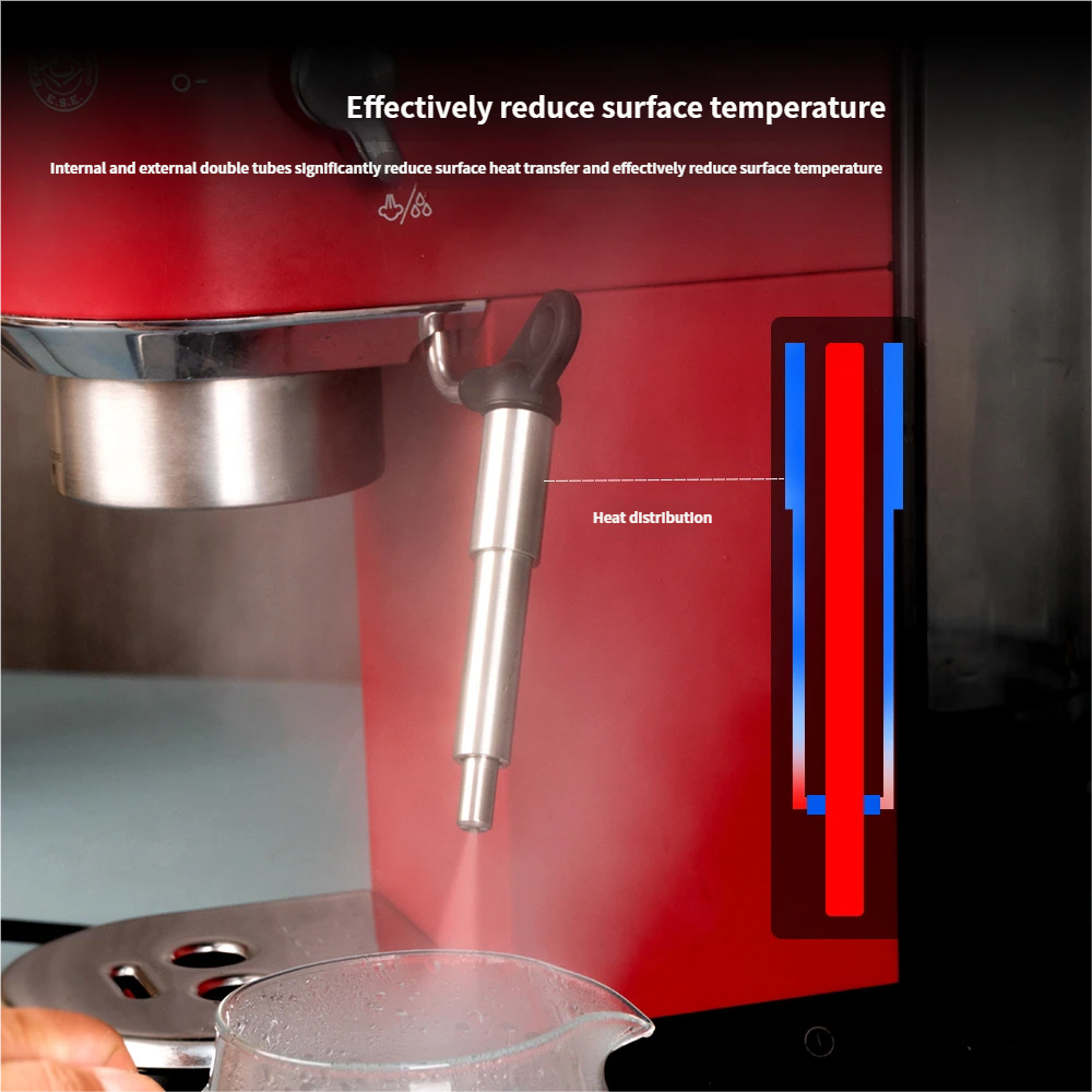 Przedłużona, zmodyfikowana dysza do spieniania mleka Steam Wand, część zamienna do ekspresu do kawy Delonghi EC685, kompatybilna z różnymi modelami.