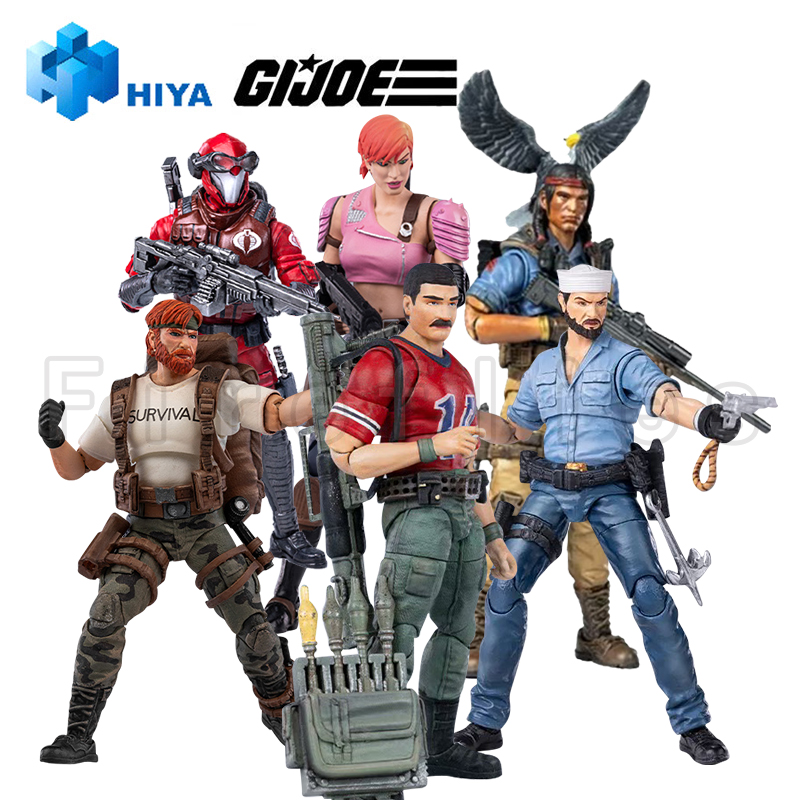1/18 HIYA 3.75 inch Action Figure Prachtige Mini Serie G.I.JOE Firefly Commander Destro Flint Strand Hoofd Anime Model Speelgoed