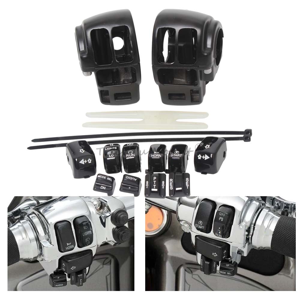 รถจักรยานยนต์ Hand Control Switch Housing ปุ่มสวิทช์สำหรับ Harley Softail Dyna Ultra Electra Glide 1996-2013