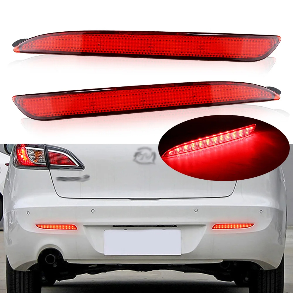1 Coppia Per Mazda3 Mazda 3 2010 2011 2012 2013 Rosso/Nero Lente Affumicata LED Paraurti Riflettore Luce Freno di Coda Per MAZDASPEED3
