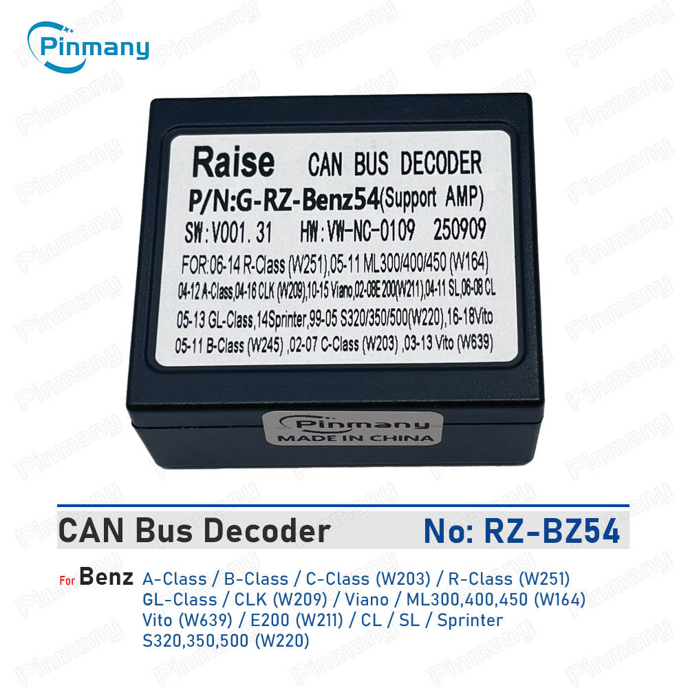 Décodeur d'autoradio CAN Bus RAISE RZ-BZ54 pour Mercedes Benz A B C R GL classe W203 W251 CLK W209 Viano ML300 ML400 ML450 W164