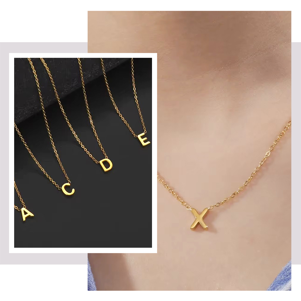 Unift Alphabet A-Z Initial Name Necklace for Women Letter Pendant Clavicle Chain Choker Trendy Jewelry Family Accessories Gift
