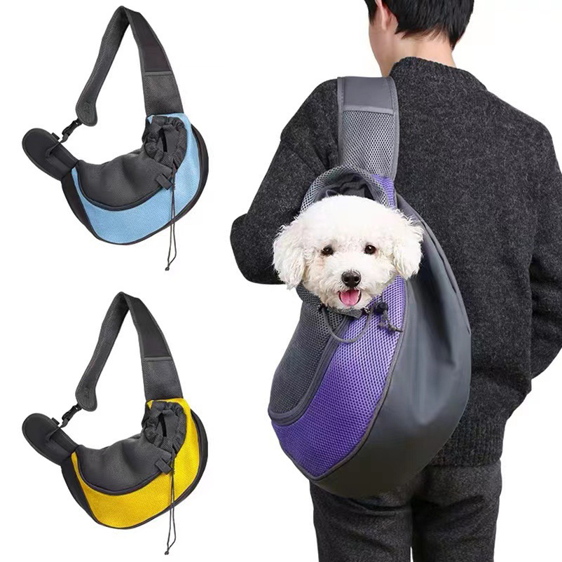 ポータブルクロスボディショルダーバッグ,ペット用トラベルバッグ,通気性メッシュ生地バックパック,ペット用品