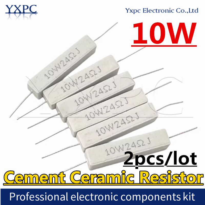 2 Resistencias Cerámicas de Cemento de 10W, Resistencia de Potencia 5% 0.1 ~ 100K 0.1R 10R 50R 0.25 0.33 0.5 1 2 5 8 10 15 20 25 30 100 1K 2K Ohm