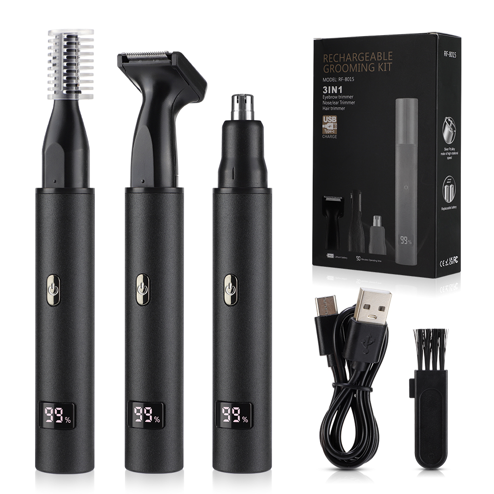 Mini recortadora de vello nasal 3 en 1, recortadora indolora para nariz, orejas, cejas, impermeable, portátil, para hombres y mujeres