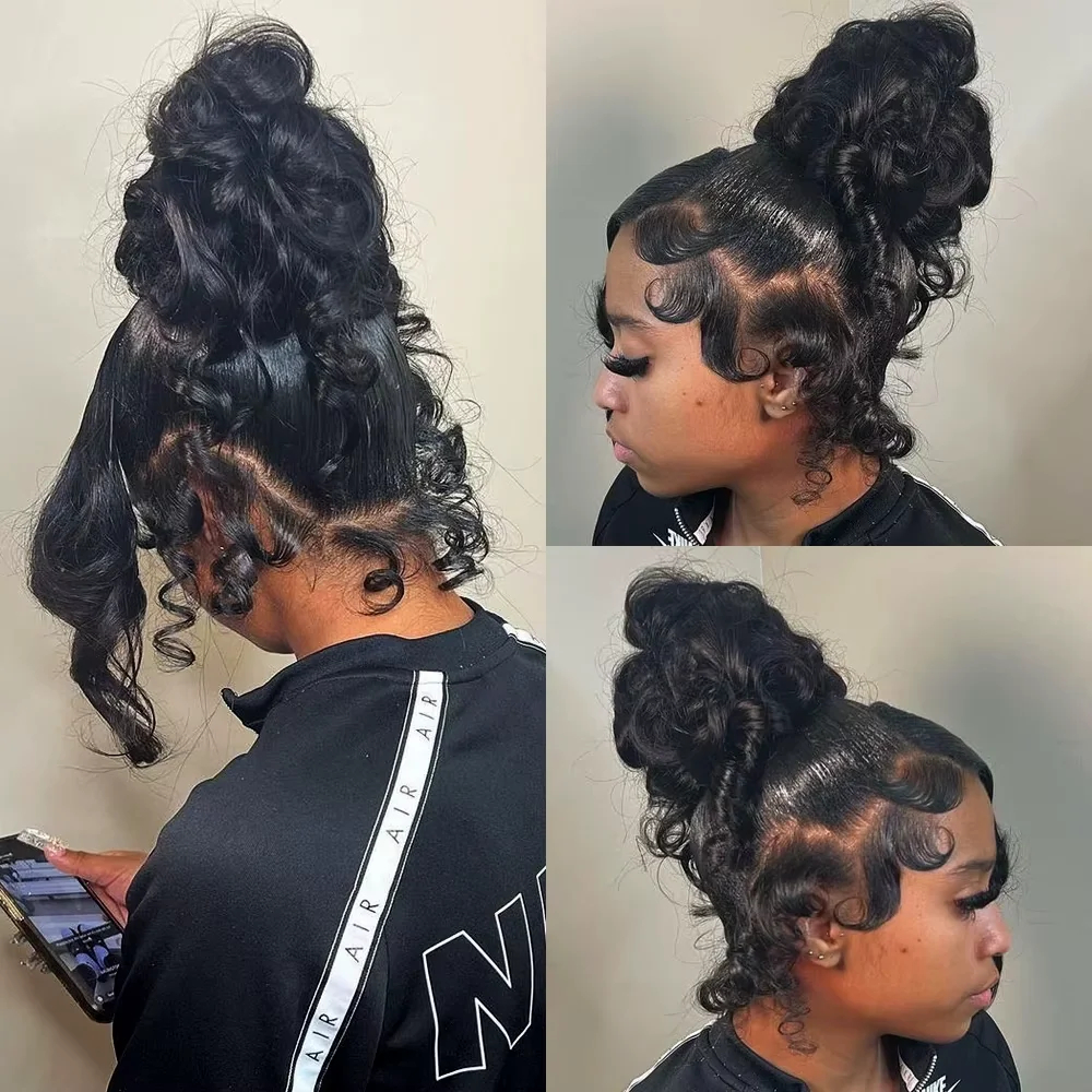 Peruca de Cabelo Humano com Densidade 250%, Renda Frontal HD 360 Completa, Ondas Corporais, Alça Invisível, Renda Transparente HD 360, Ondas Profundas, Para Mulheres