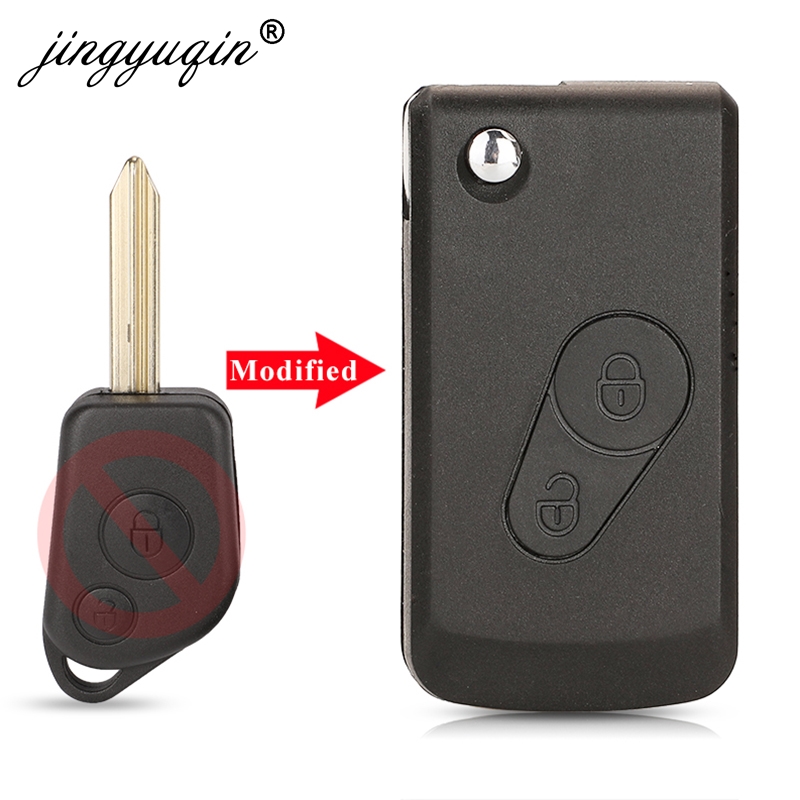 Jingyuqin zmodyfikowana klapka 2 przycisk zdalnego kluczyka obudowa pilota do Citroen Elysee Picasso Saxo Xsara Berlingo wymiana etui na klucze
