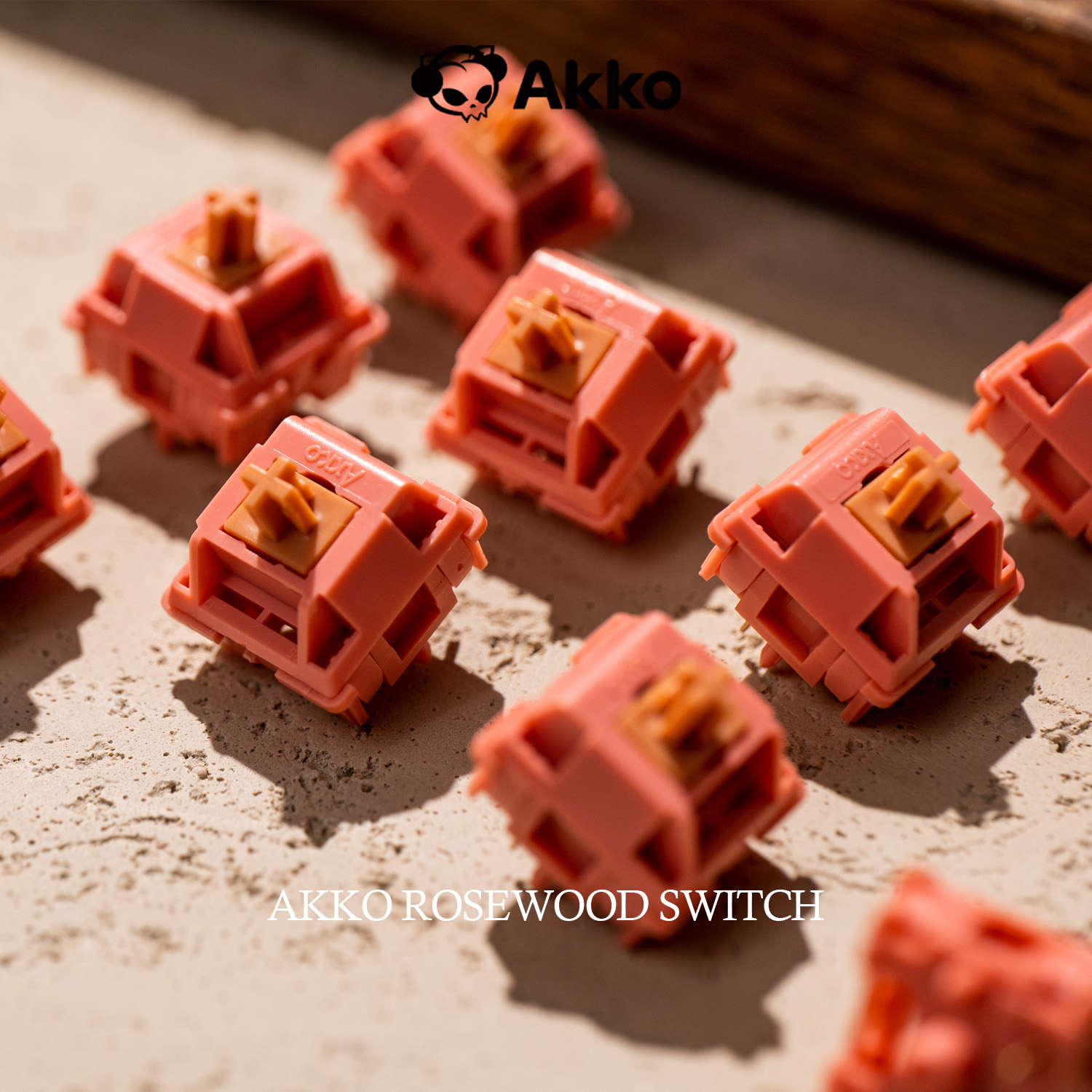 Akko Rosewood Switch 5 Pins 40gf Linear Switch Factory Lubed Deep Low-pitch Compatible with MX Mechanical Keyboard (45 pcs)