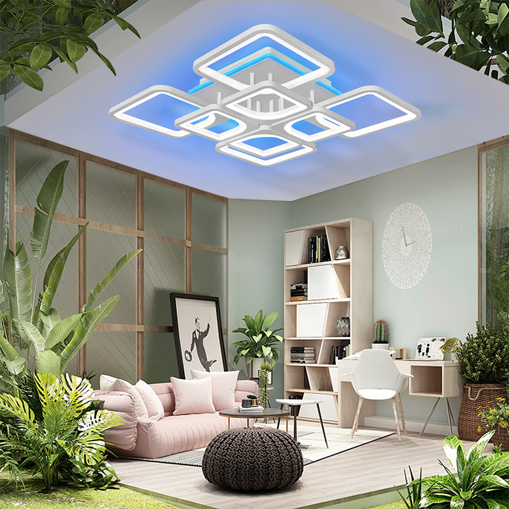 IRalan quadratische Metall Smart Decken leuchte dimmbare LED-Licht mit Fernbedienung Glanz Innen beleuchtung für Wohnzimmer Dekor