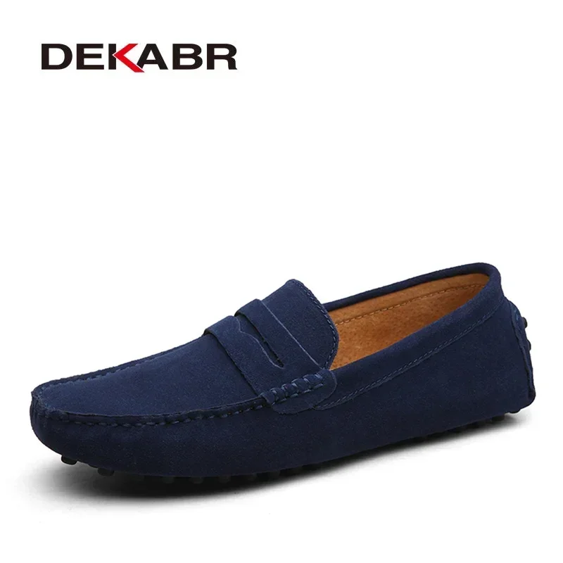 DEKABR Maat 49 Mannen Casual Schoenen Mode Mannen Schoenen Echt Leer Mannen Loafers Mocassins Slip Op mannen Flats Mannelijke Rijden Schoenen