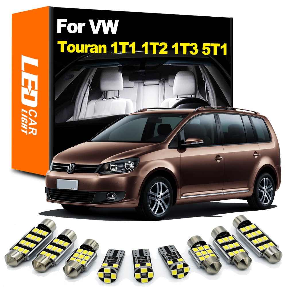 Zoomsee interior led para volkswagen vw touran 1t1 1t2 1t3 5t1 2003-2018 2019 2020 canbus lâmpada do carro interior cúpula kit de luz de leitura