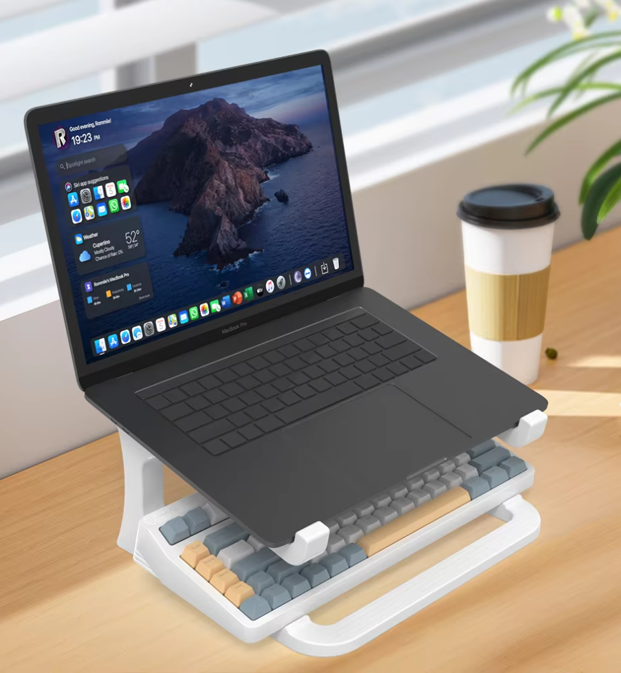 Soporte para portátil con bandeja para teclado – Soporte portátil apto para MacBook, PC y tabletas – Duradero y resistente