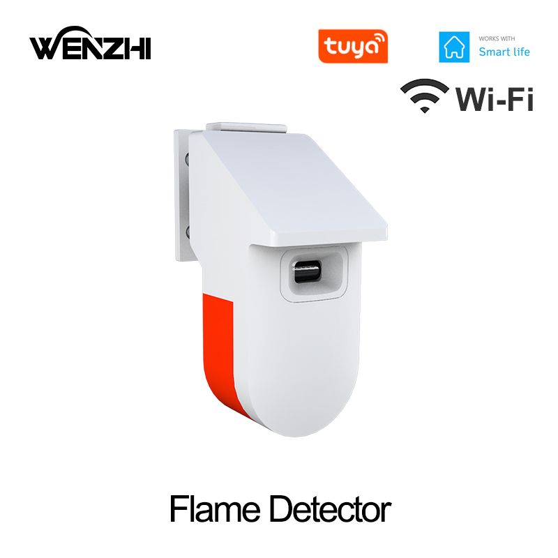 Wi-Fi УФ-детектор пламени, датчик пожара, сирена, сигнализация 80 дБ для дома/школы/отеля/фабрики/склада/магазина 5 В работает с Tuya Smart Life