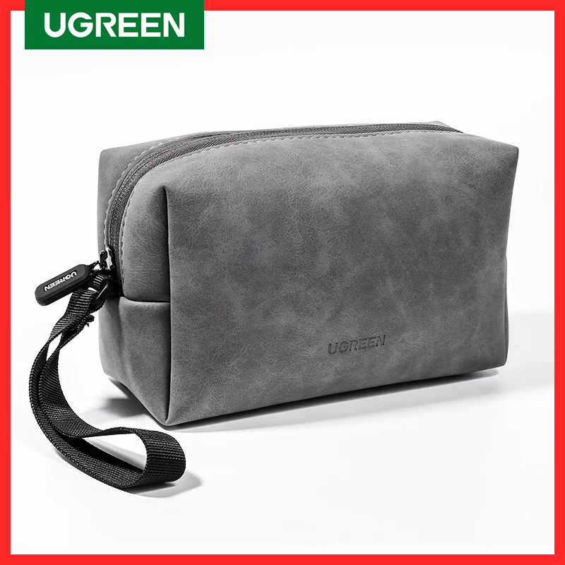 UGREEN Organizerกระเป๋าเก็บหนังสำหรับหูฟังแบบมีสายหูฟังสายUSBโทรศัพท์มือถือชาร์จPCอุปกรณ์เสริมดิจิตอลกระเป๋า