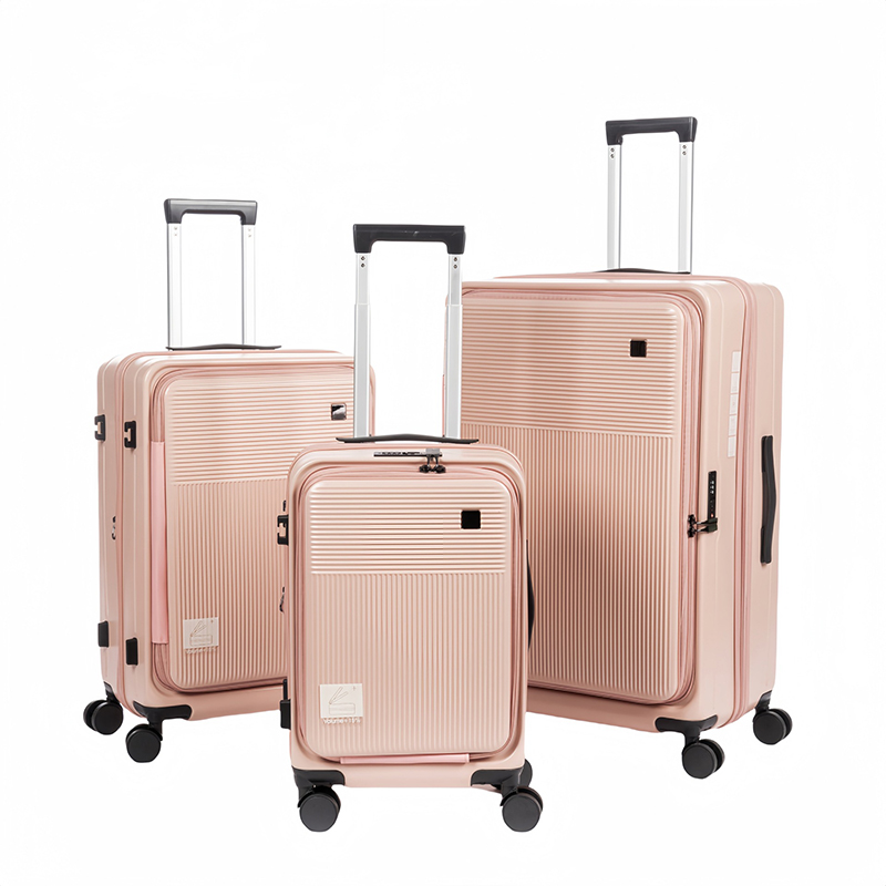 Frente Abertura Tampa Bagagem Mala, tamanho grande Mala, Carry-on Trolley Case, Travel Bag, 3 Piece Sets, 20 "24" 28"