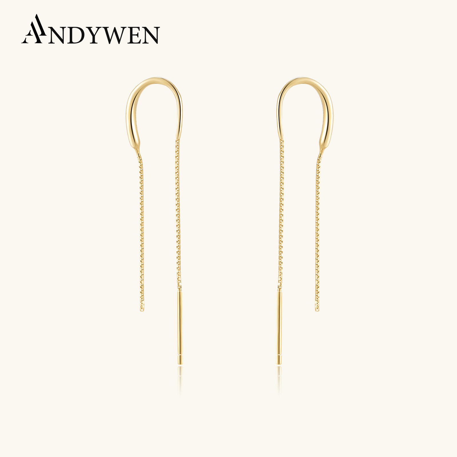 Серьги ANDYWEN, искусственное украшение, Шпилька с резьбой, роскошные украшения в Испании