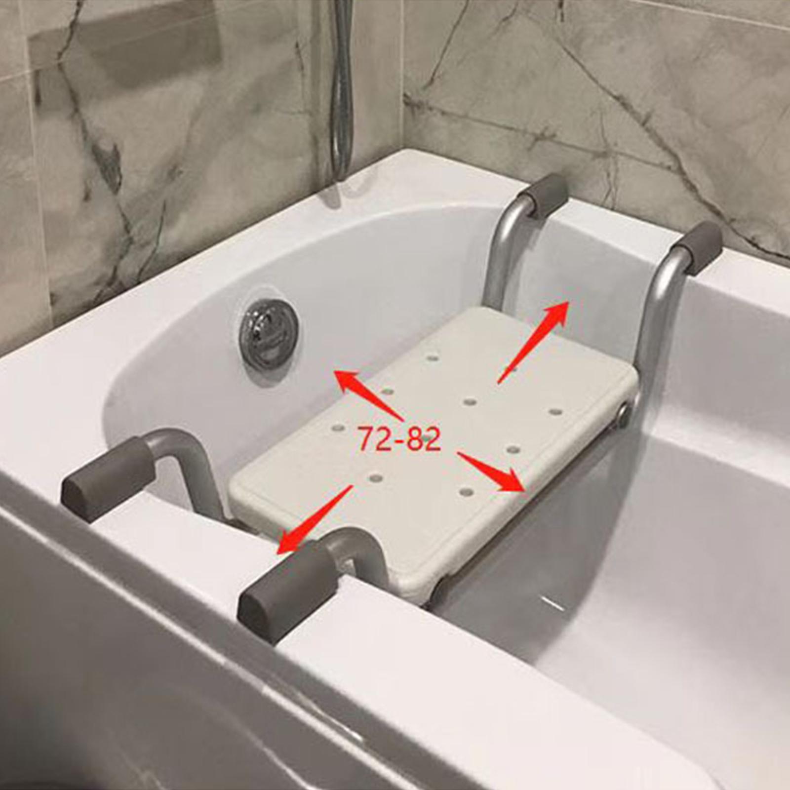 Silla de baño de aleación de aluminio, asiento de bañera ajustable de ancho, estante antideslizante para bañera, silla de ducha para accesorios de baño, 82x30x18cm
