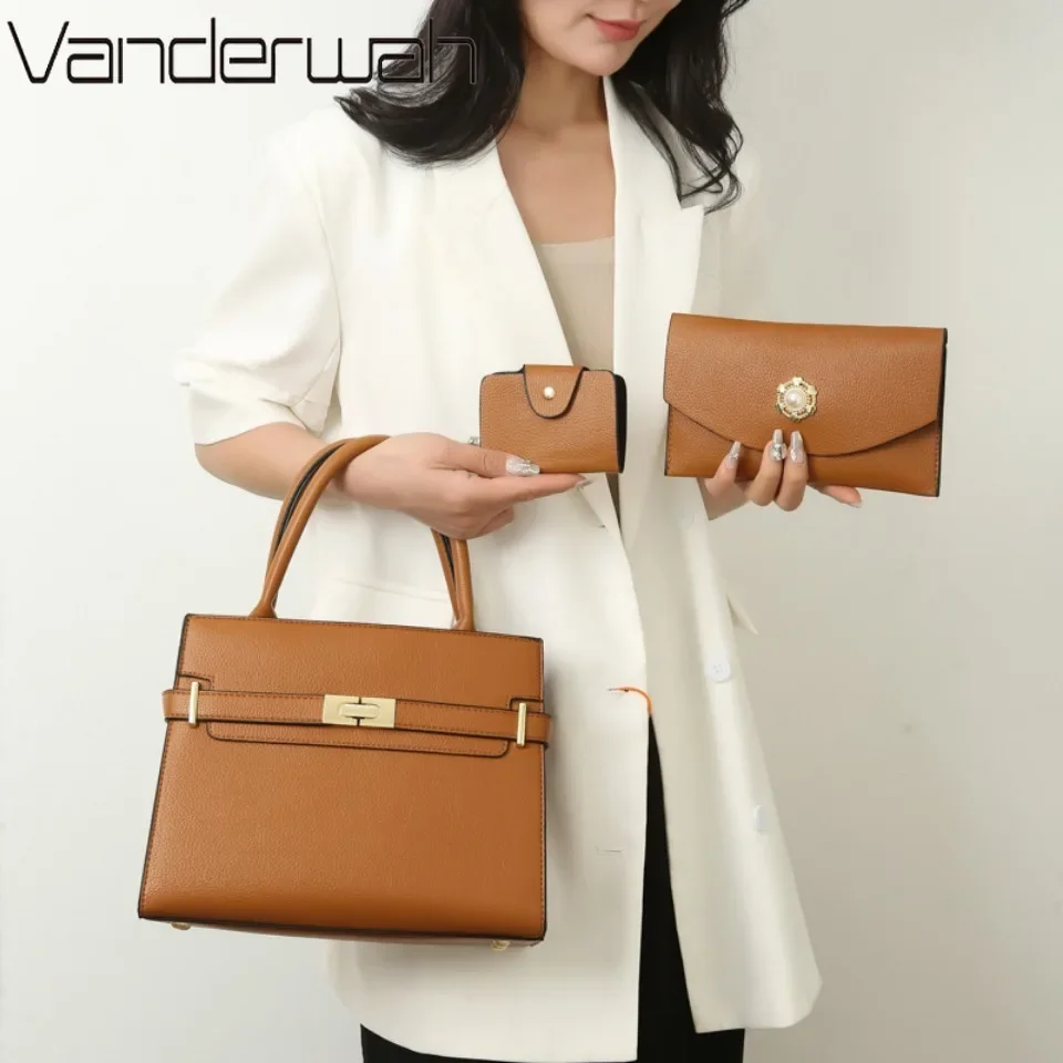 3 juegos o 1 Bolso grande para mujer, bolsos de gran capacidad, bolsos de hombro tipo bandolera de lujo, monedero pequeño, bolso de cuero de calidad, oferta