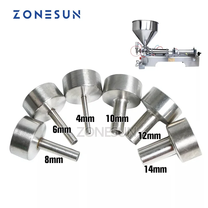 ZONESUN Części dysz maszyny do napełniania pastą w płynie do G1 4mm 6mm 8mm 10mm 12mm 14mm Akcesoria